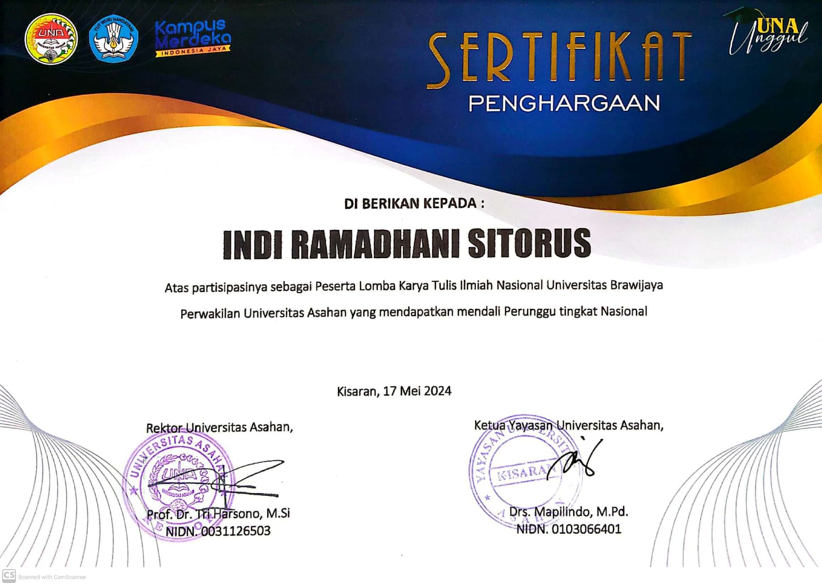 Sertifikat LKTI Brawijaya